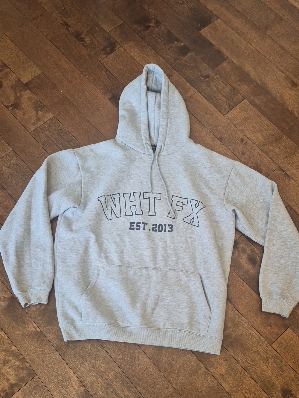 White Fox Boutique Light Gray WHT FX Hooded Sweatshirt